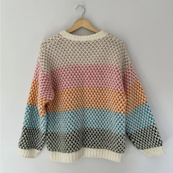 Stine Goya Jodi Moss Knit Size Small Oversized Striped Mohair - Picture 7 of 13